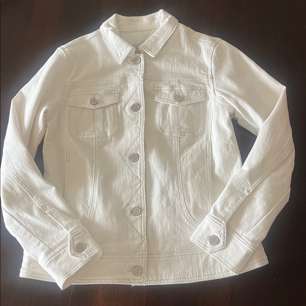 Martha Stewart White Denim Jacket | Fully Lined | Small (Runs Slightly Big)